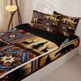 thumbnail image 3 of Erosebridal Rustic Patch Wildlife Zipper Queen Comforter Set with Fitted Sheet and 2 Pillowcases,Bear Deer Mountain Zipper Bedding Set For Boys,Black Reversible,4pcs, 3 of 7