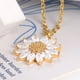 thumbnail image 5 of Collar de girasol dorado, moda, exquisito, estilo simple, collar con colgante de girasol, 5 of 10
