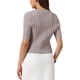 thumbnail image 3 of Cárdigan de verano de manga corta INSPIRE CHIC para mujeres, suéter de punto trenzado con botones, cuello redondo, tendencia, top corto XL gris, 3 of 6