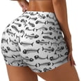 thumbnail image 2 of Wukai Fish Bones Print Pack Biker Shorts for Women Yoga Workout Gym Running Scrunch Active Shorts-Large, 2 of 8