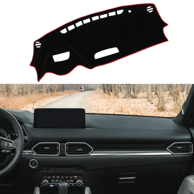 Cubierta de tablero interior, alfombrilla antideslizante para Mazda CX-3 2016-2022, poliéster negro y rojo