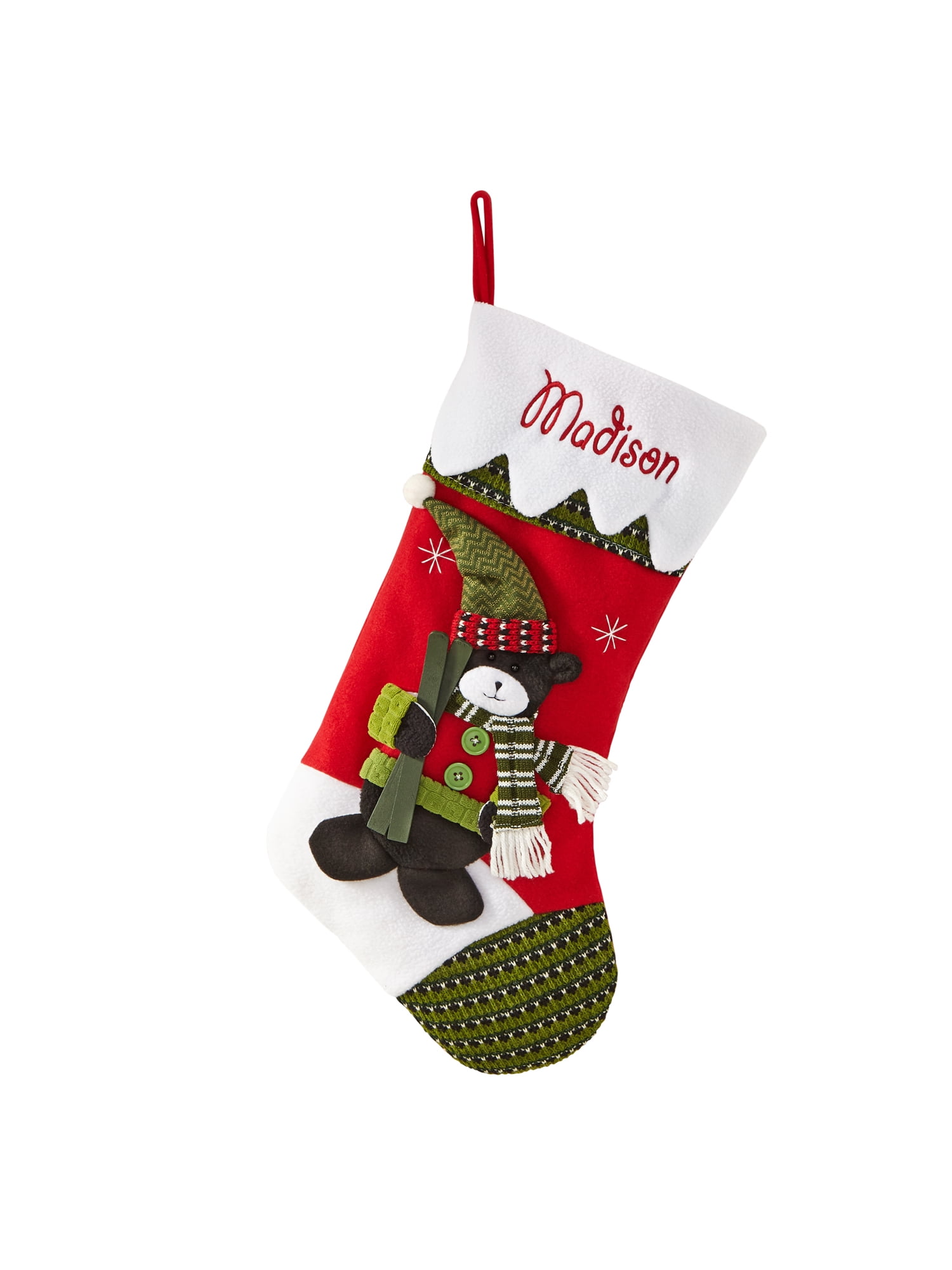 Personalized snow cap christmas stocking Clearance