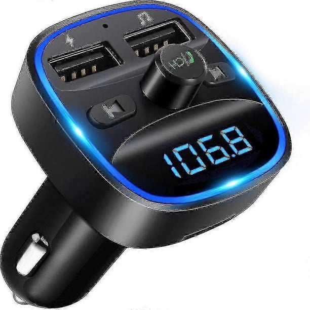 Lencent Bluetooth Fm Transmitter Car Adapter Bluetooth Transmitter For Car Radio, Hands-free Kit, 2 Usb Ports, Supports Sd Card Usb Sticks