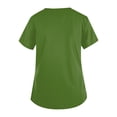 thumbnail image 4 of America 250 Years Scrub Shirt for Women Letter Print Fourth Of July Short Sleeve Tshirt V Neck Moisture Wicking Regular Fit Casual T Shirts with Pockets, #01 Green, 3XL, 4 of 4