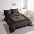 thumbnail image 3 of Homewish Western Texas Stars Twin Bedding Sets 7-Piece for Men, Grey Brown Rustic Cabin Bedding Comforter Set, Hippie Stripes Abstract Reversible Sheet Sets, Luxury Bedroom Decor, 3 of 7