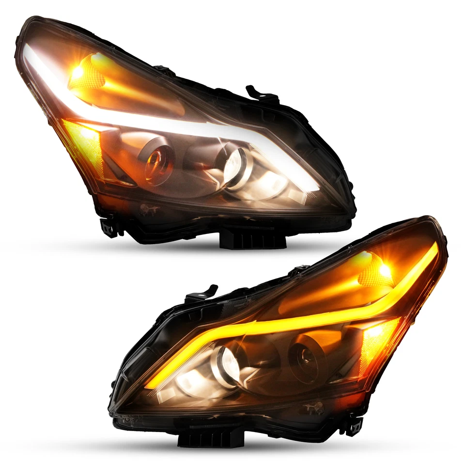 Kojem Smoked LED Projector Headlights for Infiniti G37/G25/Q40 Sedan 4-Door 2010-2015