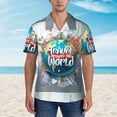 thumbnail image 4 of Daiia Travel Around The World Hawaiian Shirt for Men Gentle Cotton Regular Short Sleeve Casual-3X-Large, 4 of 9