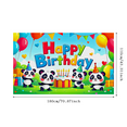 thumbnail image 3 of Colorful Cartoon Panda Themed Happy Birthday Banner Party Decoration Backdrop for Birthday Parties Photography Props Kids Celebrations Decor Background, 3 of 7