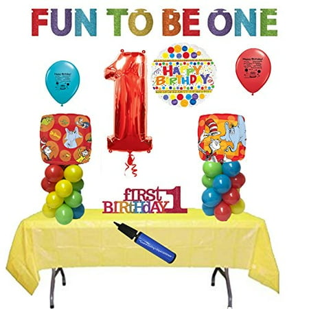 Dr Seuss Party Supplies 1st Birthday Party Balloon And Table