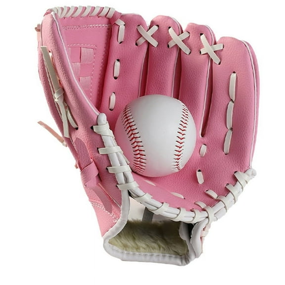 10.5 Inch Baseball Gloves Fielding Gloves Professional Baseball and Softball PU Catching Gloves Pink