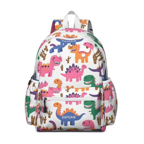 Cute Dinosaur Pattern Backpack for School,Cute School Bag,Schoolbag with Adjustable Shoulder Straps & Padded Back,13.4"x11"x4.7"