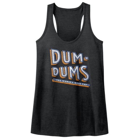 Dum Dums Stacked Dum Dark Gray Heather Junior Women's Racerback Tank Top