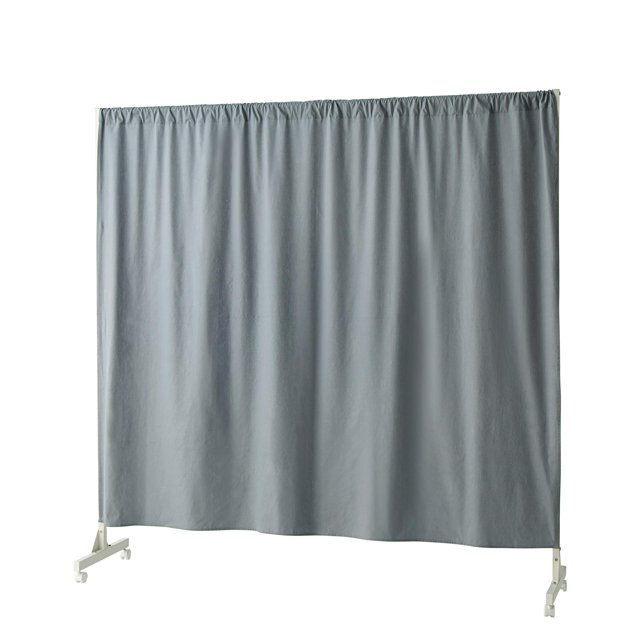 Don't Look at Me - Expandable Privacy Room Divider - White Frame with Slate Gray Cotton Fabric