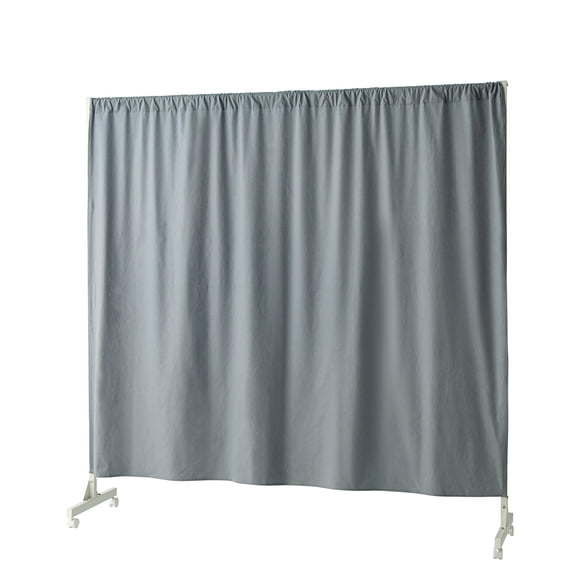Don't Look at Me - Expandable Privacy Room Divider - White Frame with Slate Gray Cotton Fabric