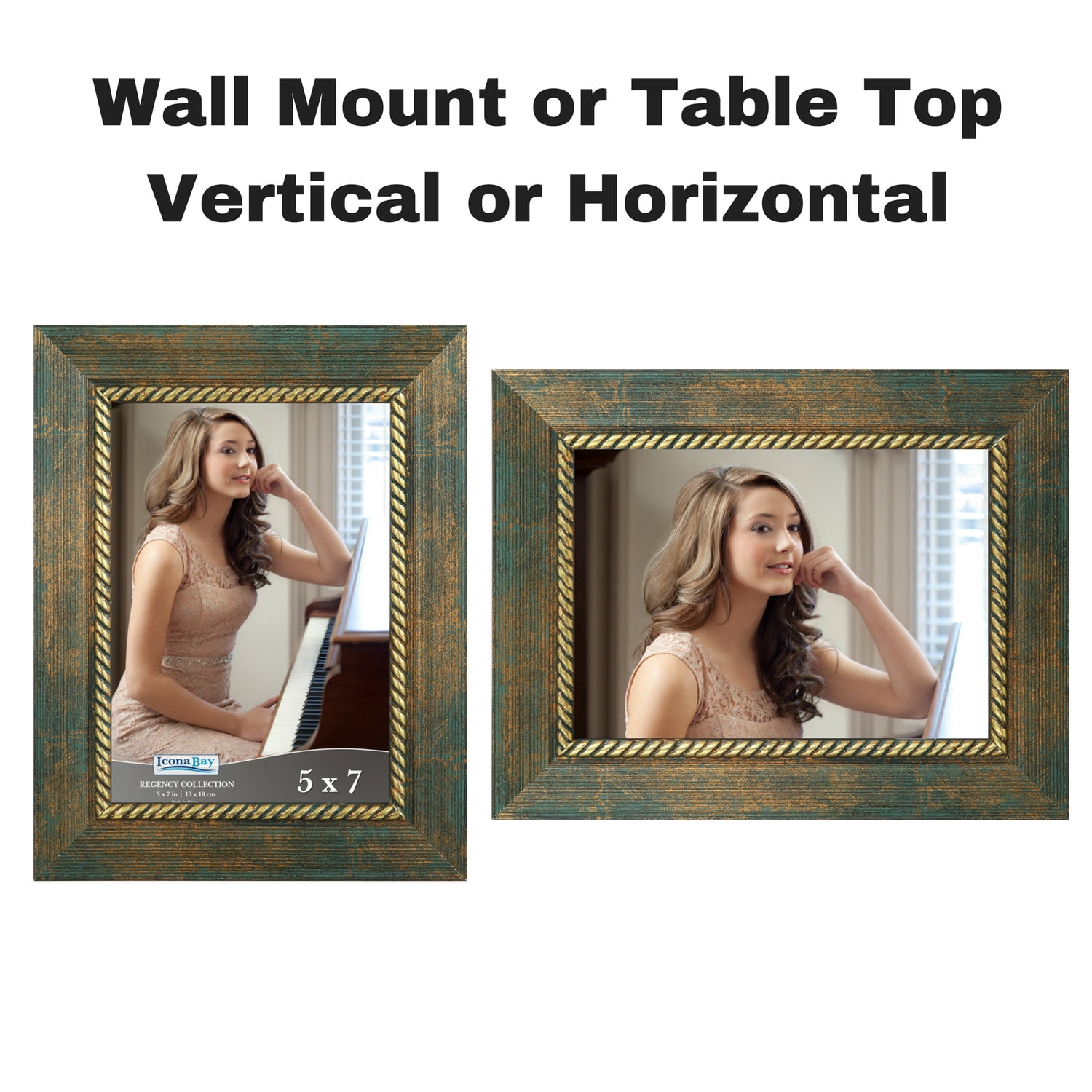 Icona Bay 5x7 Jade Green Picture Frame, 1 PK, Regency Tabletop Frames