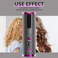 thumbnail image 5 of Cordless Automatic Hair Curler, USB Rechargeable Auto-Rotating Ceramic Curling Iron with 6 Temperature & 6 Timer Settings for Travel, 5 of 11