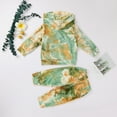 thumbnail image 3 of Xudanell Baby Winter Clothes Tie-Dye Hooded Sweatshirt Essentials Sweatpants Outfits Breathable Linen Pants Set 0-6 Months Green, 3 of 8
