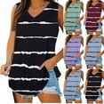 thumbnail image 6 of ZVAVZ Tank Tops for Women 2025 Plus Size Striped Printed Tunic Blouses Sleeveless V Neck Loose Casual T Shirts Blue,M, 6 of 6
