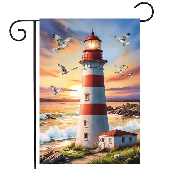 Briarwood Lane Summer Garden Flag 12x18 For Outdoor Lighthouse At Sunset For Summer Garden Flag Flags For Outside