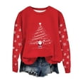 thumbnail image 2 of Ailaofu Chandail de Noël pour Femmes Col Rond Cadeaux de Noël Haut Décontracté Manches Longues, 2 of 5