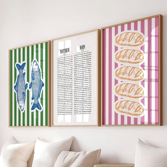 Three Piece Bible Verse Modern Christian Scripture Wall Art Prints Set 3 Unframed Paper Print 8x12