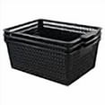thumbnail image 3 of Yarebest 3-pack Plastic Storage Bins Basket For Organizing (Black), 3 of 4