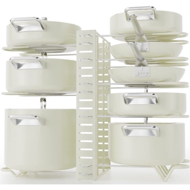Pot Rack Organizers, 8 Tiers Pots and Pans Organizer for Kitchen