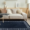 thumbnail image 5 of Mainstays Washed Indigo Bordered Tufted Washable Area Rug 5 x 7, 5 of 9