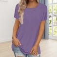 thumbnail image 2 of WTXUE Women'S T-Shirts Womens Short Sleeve Round Neck Shirts Summer Saving Top Basic Tee, Purple Medium, 2 of 9