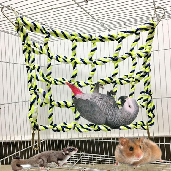 Clearance! Hamster Climbing Net, Rope Net Sets,Small Animal Activity Toy Hanging Hammock Cage Accessories for Hamster Ferret Rat Guinea Pig Chinchilla Cockatiel Parakeet Play