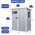 thumbnail image 3 of ModFusion 4.61×2.65×6.32 ft Plastic Storage Shed with Window, Floor, 65 Cu.ft Portable Resin Vertical Garage Organizer, Outdoor Trash Can, Gray, 3 of 10