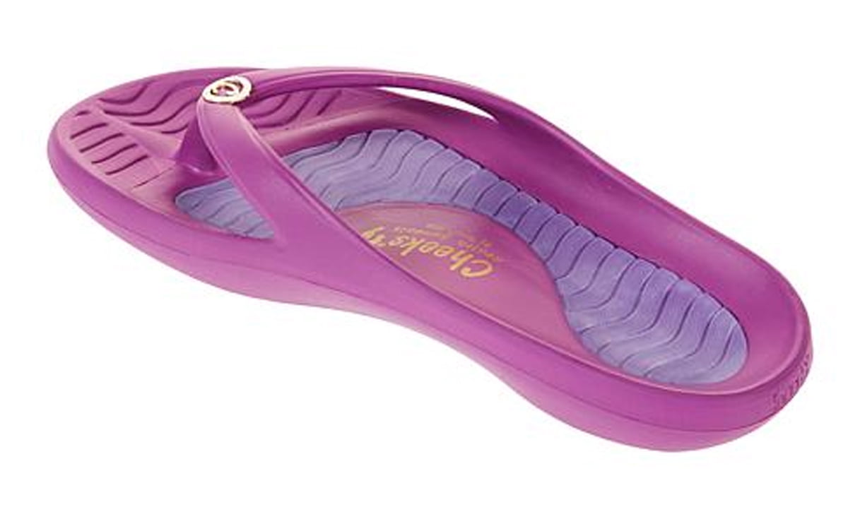 Tony Little Cheeks Healthy Lifestyle Sandal Gel Footbed- 2 Pair, (8,Blue Multi/Navy )