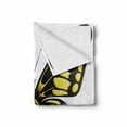 thumbnail image 2 of Swallowtail Butterfly Soft Flannel Fleece Throw Blanket, Big Yellow Machaon Butterfly Illustration Papilio Fauna, Cozy Plush for Indoor and Outdoor Use, 50" x 60", Yellow Black Purple, by Ambesonne, 2 of 6