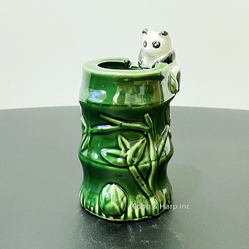 Coop & Harp 3-Stalk 6" Lucky Bamboo Live Indoor Plant with Ceramic Panda Vase, Live Indoor Lucky Bamboo For Home and Office