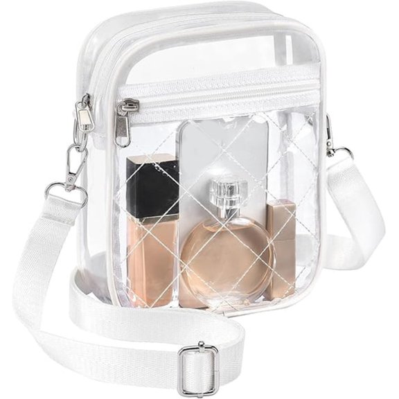 GASTROPOD Clear Purse for Women Stadium Crossbody,Clear Bag for Stadium Events,Clear Bags for Women Transparent Crossbody Bag for Concerts Fans-White