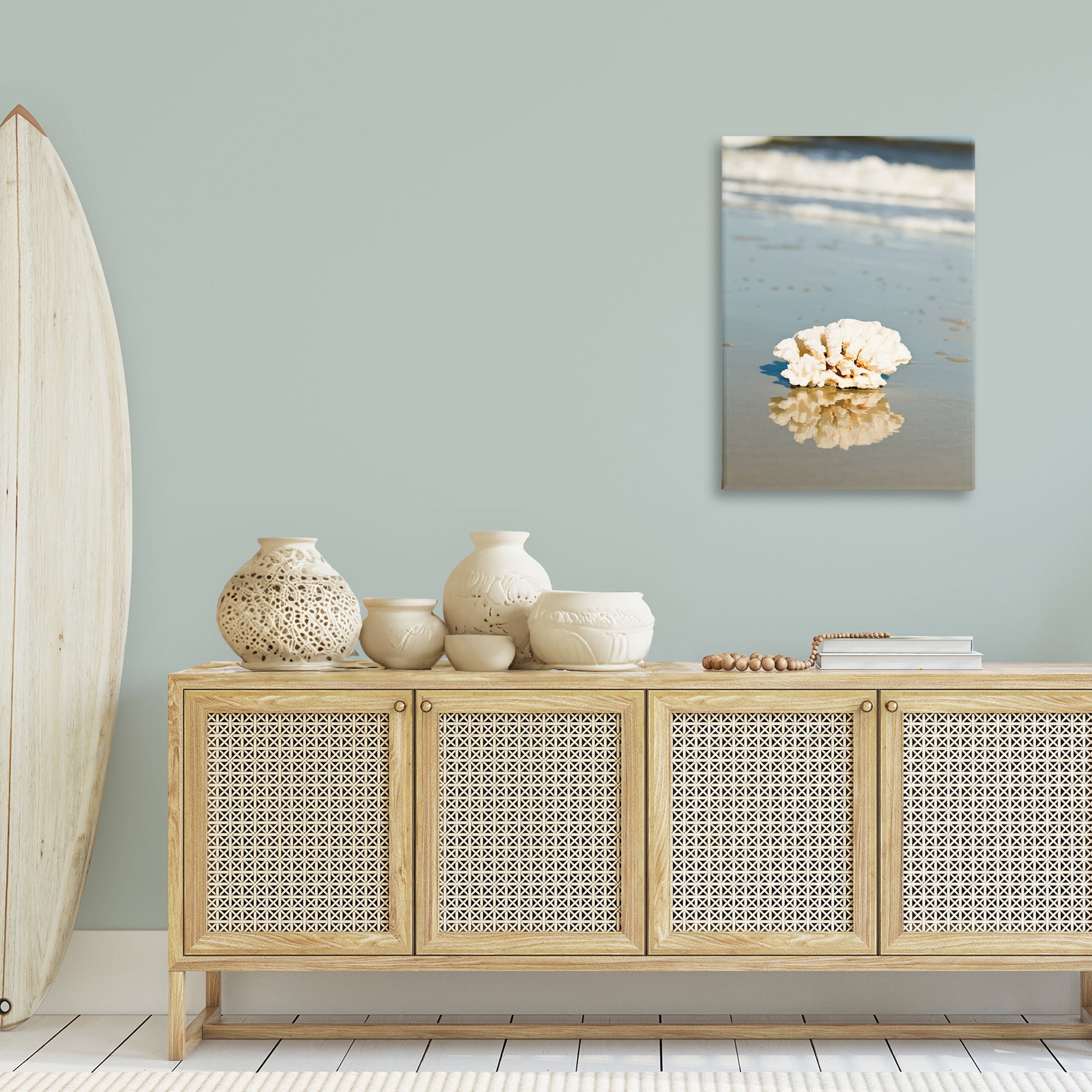 Stupell Industries Coral on Sea Shore Coastal Photography Gallery Wrapped Canvas Art Print Wall Art, 24 x 36