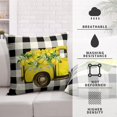 thumbnail image 3 of Summer Lemon Pillow Covers 20x20 Yellow Truck with Yellow Lemon Blossom Throw Pillow Covers Black Buffalo Plaid Cushion Case Set of 2 for Indoor Farmhouse Patio Car, 3 of 6