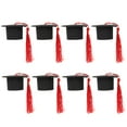 thumbnail image 1 of Shisuyan Mini Cap Shape Graduation Tassel Toppers Red for Cakes 8Pcs 2.2x2.2x1.4in, 1 of 8