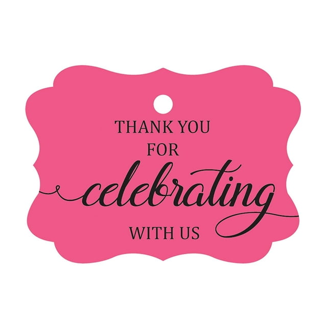 100 Pcs Custom Paper Tags Thank You For Celebrating Wedding Favor Gift Hang Tags