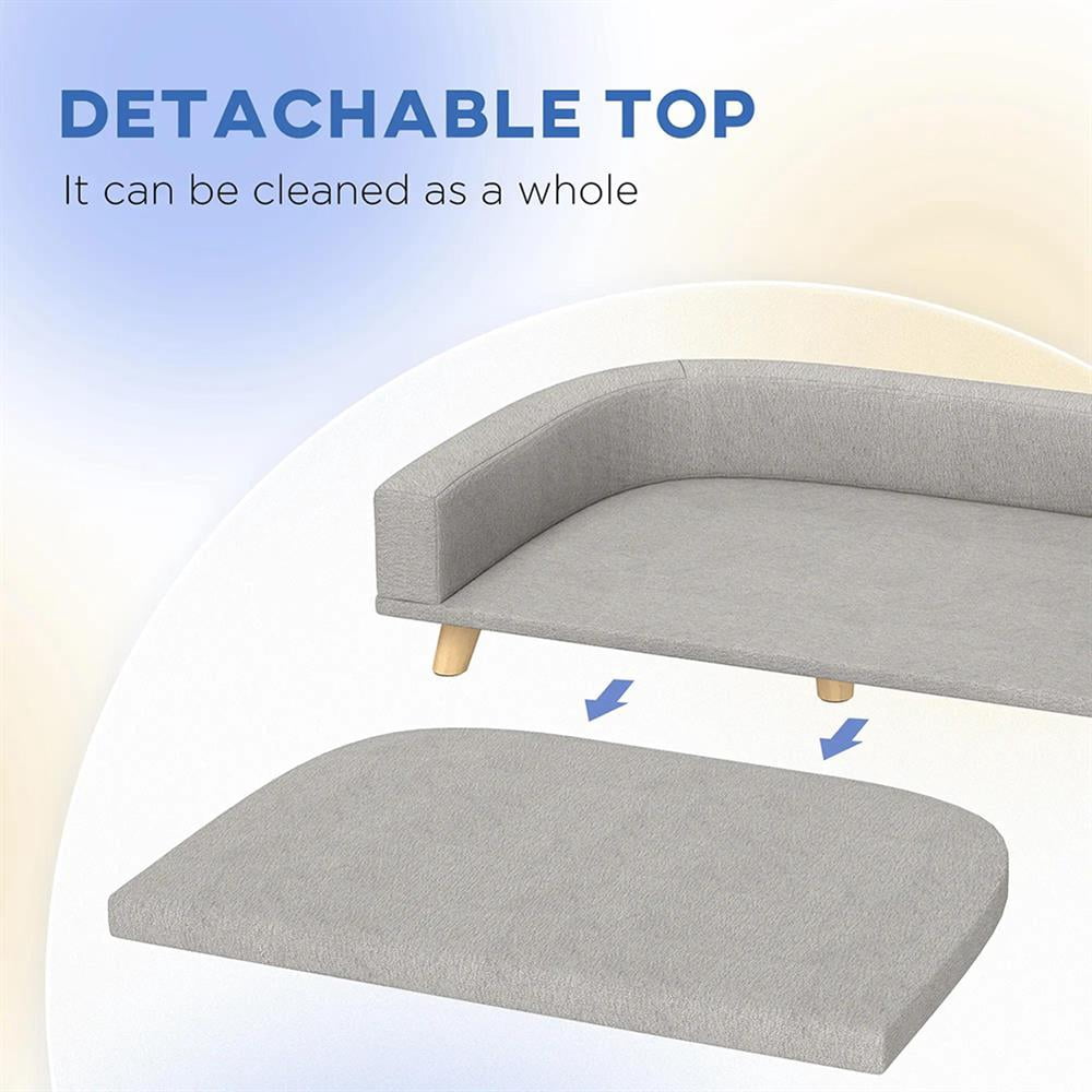 Topcobe Dog Sofa Couch Bed with Washable Cushion for Large Dogs, Cats, Indoor Dog Beds & Furniture, Gray
