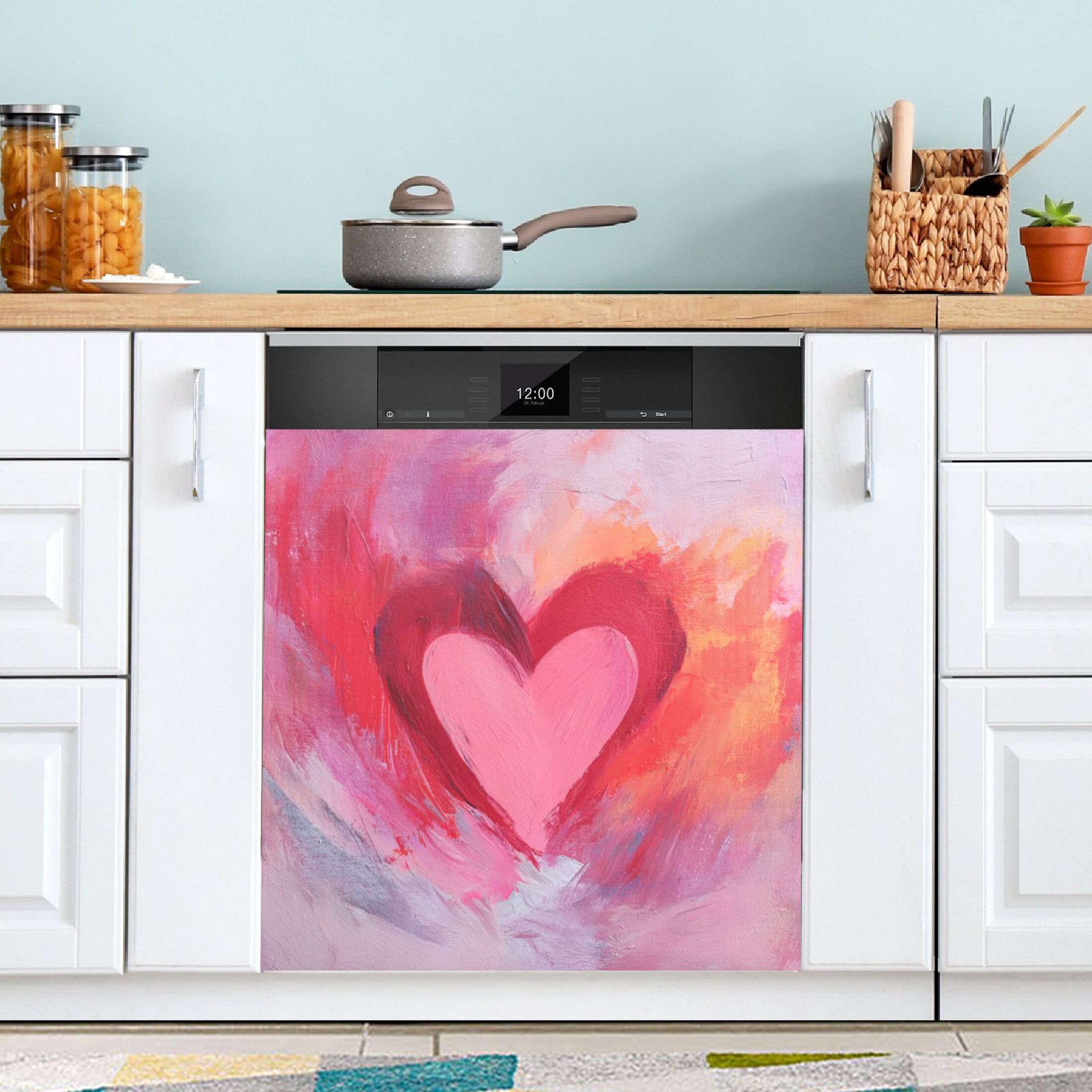 IAUYY Magnetic decorative sticker - 23x26 Inch PVC Refrigerator Decorative Cover, Removable DIY Art for Kitchen Appliances A Pure Heart