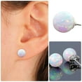 thumbnail image 3 of SUSHANG Round White Stud Earrings Wish Hotselling Natural Stone Stud Earring White Round Opal Stud Earring, 3 of 6