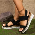 thumbnail image 6 of Mostsola Espadrilles for Women Wedge Sandals Elastic Strap Slingback Heels Retro Casual Beach Shoes, 6 of 7