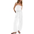 thumbnail image 2 of Sexlip Women's Jumpsuit Summer relaxed fit with pockets casual for daily wear for daily casual wear for women's daily wear White XL, 2 of 9