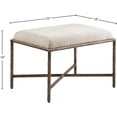thumbnail image 3 of Meridian Furniture Valley Beige Chenille Fabric Bench, 3 of 7