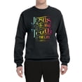 thumbnail image 2 of Wild Bobby, Jesus Is The Way John 14:6 Bible Verse, Inspirational/Christian, Unisex Crewneck Graphic Sweatshirt, Black, Small, 2 of 3