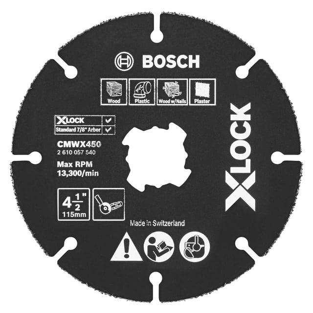 Rueda múltiple de carburo BOSCH CMWX450 X-LOCK 115 mm para madera