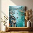 thumbnail image 6 of Impressionist River Scene Canvas Print Wall Art for Living Room Bedroom Office Dining Room Hallway Apartment Decor, 6 of 8