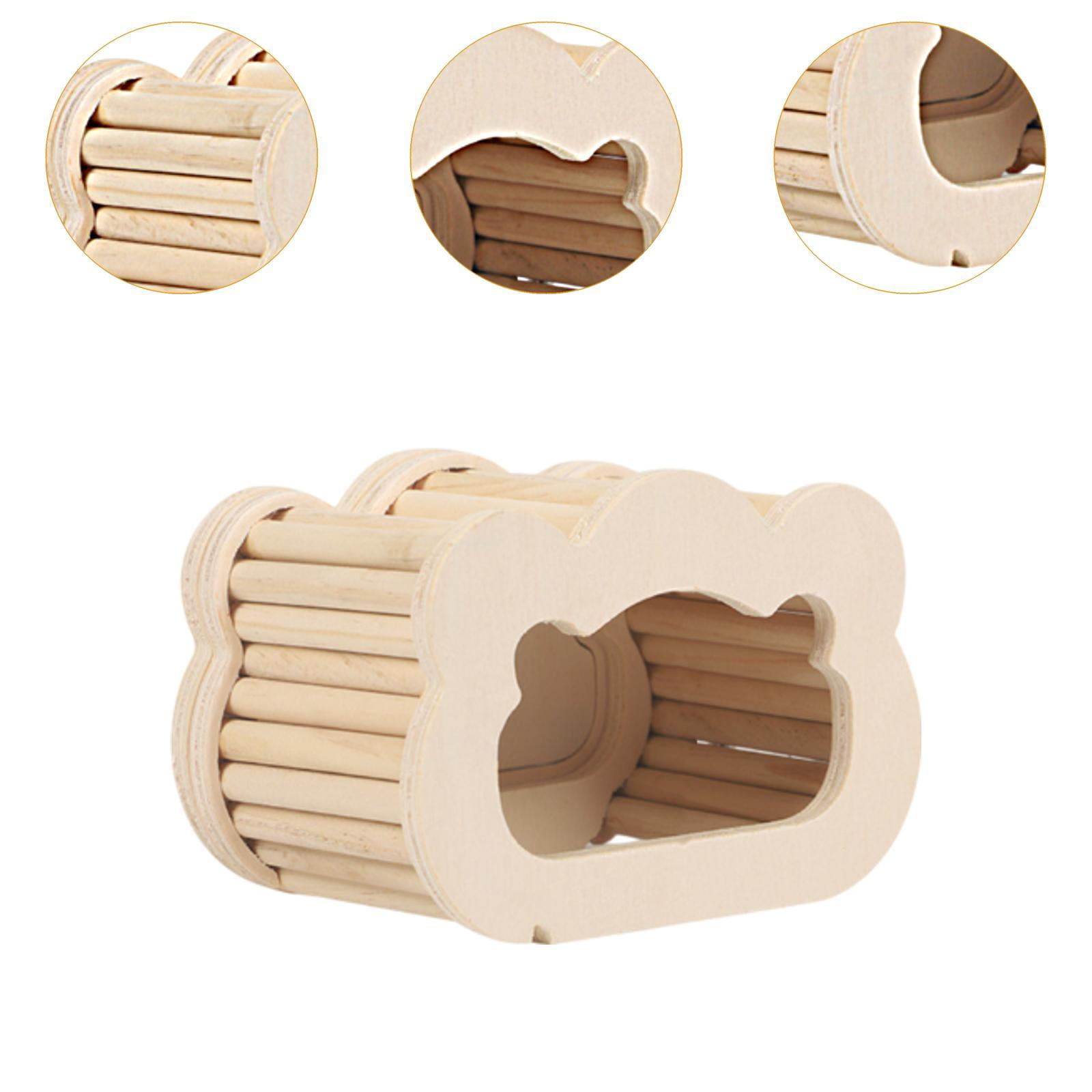 EHJRE Hamster Wooden House Hiding Place Habitat Decor Activity Protection Cage Accessory Hideaway Room to Run Resting Plating Exploration of Games Hiding Pl