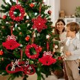 thumbnail image 5 of 1-3PCS Christmas Red Flocking Hanging Pendant Plastic Ribbon Wreath DIY Crafts Ornament Home Party Xmas Tree Decoration Supplies, 5 of 5